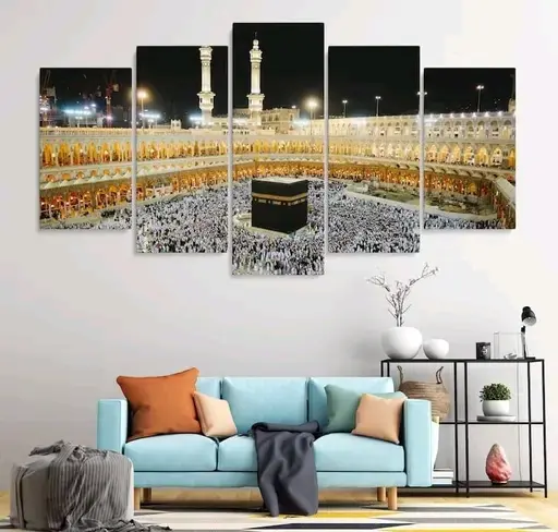Wall stoxx Islamic makka madina set of 5 wall painting 